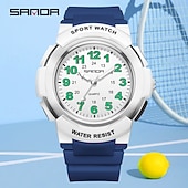 abordables Montres à quartz-Montre à quartz pour femmes et hommes SANDA grand cadran montre de sport à la mode montre lumineuse étanche en silicone