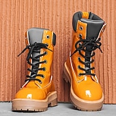 economico Stivali da lavoro-stivali da lavoro impermeabili arancioni da uomo: design robusto con supporto alto per la caviglia, ideali per lavori all'aperto e uso intensivo