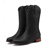 economico Stivali da cowboy e occidentali-stivali da cowboy da uomo in similpelle marrone scuro con ricami intricati: calzature eleganti e resistenti per occasioni in stile western e per l'uso quotidiano