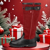 economico Stivali da equitazione-Per uomo Stivali Stivali Chukka Retrò Camminata Vintage Casual Britannico All'aperto Pelle PU Confortevole Antiscivolo Caldo Stivali alti Mocassino Nero / Rosso Marrone scuro Nero Autunno Inverno