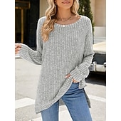 halpa Naisten Yksinkertaiset Paidat-Naisten Pusero Yhtenäinen väri Tyylikäs Vapaa-aika Pitkähihainen Tiukka pyöreä kaula-aukko Tavalliset topit Päivittäin Rypytetty Ruohonvihreä Musta Punastuvan vaaleanpunainen Viini Sininen Kevät