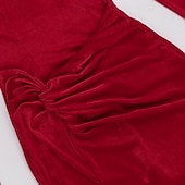 economico Vestito Semplice-Per donna Abito Lungo Maxi Abito Abito in Velluto Vestito da Festa Abito da Cocktail Elegante Moda Moderno Festa serale Feste Cocktail party Vestibilità regolare Semplice Manica Lunga Collo quadrato