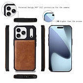 Недорогие Чехлы для iPhone-телефон Кейс для Назначение iPhone 17 Pro Max 17 Air Кошелек для карт Откидная крышка Магнитный Откидная подножка Разъем для карты Ретро ТПУ Кожа PU