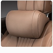 baratos Encostos de cabeça e Almofadas lombares-Almofada de encosto de cabeça de carro em couro sintético - suporte de pescoço ultramacio ergonômico com pressão zero, design respirável para todas as estações, adequado para a maioria dos veículos,