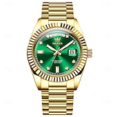 Недорогие Механические часы-OLEVS Мужские механические часы Роскошная мода Камни бизнес Светящийся календарь Водонепроницаемые часы на стальном ремешке