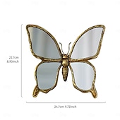 Недорогие Скульптуры-1 шт. - легкая роскошная ретро-состаренная бабочка в форме зеркала, декоративная подвесная деталь, подходит для украшения дома и в качестве реквизита для фотографий на заднем плане стены гостиной.
