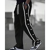 cheap Running Pants &amp; Tights-Men's Wide-leg Sweatpants sport pants Casual Pants with Pockets Split High Waist Bottoms Gym Athleisure Workout Spring Fall Breathable Gym Workout Track Regular Fit Sportswear Activewear Solid Colored