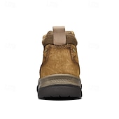 tanie Botki-brązowe, wsuwane buty męskie ze skóry ekologicznej – wygodne i wytrzymałe, z amortyzowaną wkładką, idealne do noszenia na co dzień, aktywności na świeżym powietrzu i codziennego użytku