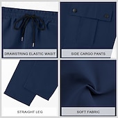 abordables Pantalons Cargo-Homme Pantalons Cargo Pantalons Multi-poches Taille élastique avec cordon de serrage Uni Portable Extérieur Quotidien Camping &amp; Randonnée Mode Classique Noir Vert Véronèse