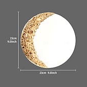 abordables Sculptures-1 pendentif décoratif en forme de cratère lunaire en résine avec un miroir de cratère lunaire au design créatif suspendu à la surface, adapté à la décoration murale dans les salons, les bureaux et les