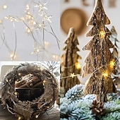 abordables guirlandes lumineuses d&#039;intérieur-Guirlande lumineuse de Noël en fil de cuivre, 2 m, 20 LED, alimentée par piles, pour Noël, la Saint-Valentin, un mariage, un arbre, une décoration d&#039;intérieur, un éclairage de vacances