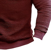 cheap Basic Sweatshirts-Men's Sweatshirt Quarter Zip Sweatshirt Wine Army Green Brown Coffee Gray Half Zip Plain Half Zip Sports &amp; Outdoor Daily Holiday Polyester Streetwear Basic Casual Fall Winter Clothing Apparel Hoodies