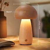 お買い得  テーブルランプ-調光可能なキノコ型テーブルランプ、タッチ式スマート3色キノコ型ランプ、USB充電式ナイトライト、無段階調光、クリスマス、自宅学習、寮の装飾、誕生日プレゼント、ベッドサイドランプ