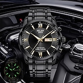 abordables Montres à quartz-La nouvelle montre pour hommes au cadran romain Deblve à la mode et tendance avec bracelet en alliage calendrier lumineux et affichage du jour. C'est un choix idéal pour une vie simple décontractée