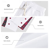 Herre Joggebukser Bukser Snorer Lomme Elastisk midje Ruter Komfort Sport & Utendørs Daglig Mote Fritid Svart Hvit Mikroelastisk billige Rett ben-Herre Joggebukser Bukser Snorer Lomme Elastisk midje Ruter Komfort Sport & Utendørs Daglig Mote Fritid Svart Hvit Mikroelastisk