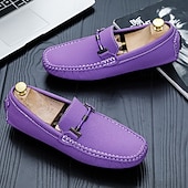 ieftine Loafers casual-Bărbați Mocasini &amp; Balerini Retro Mărime Plus Size Plimbare Casual Zilnic PU piele Comfortabil Cizme înalte Loafer Galben Roz Mov Deschis