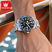 abordables Relojes de Cuarzo-OLEVS 5657 relojes de cuarzo de lujo regalo para hombres marca top reloj de vestir mecánico automático luminosa con calendario de acero inoxidable