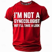 Χαμηλού Κόστους Αστεία μπλουζάκια για άνδρες-Ανδρικό Αστείο T-Shirt με Γραφικά "Δεν Είμαι Γυναικολόγος Αλλά Θα Ρίξω Μια Ματιά" Σαρκαστικό Γελοίο Ενηλίκων Χιούμορ T-Shirt