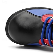 economico Stivali da lavoro-stivali sportivi da uomo neri e rossi: contrasto di colori audace, design ad alte prestazioni, perfetti per gli sport invernali e le attività all'aperto