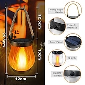 tanie Oświetlenie krajobrazowe-Solarna lampa LED w kształcie płomienia wisząca latarnia zewnętrzna wodoodporna lampa ogrodowa do dekoracji podwórka na przyjęcia