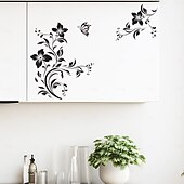 Недорогие Стикеры на стену-Наклейка на стену в виде бабочки и лозы, магнит на холодильник, дизайн лозы и бабочки, съемная наклейка на стену для спальни, гостиной, кабинета, домашнего декора, креативный фон, искусство,
