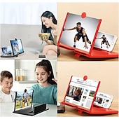 Недорогие Товары для дома-10/12-дюймовый изогнутый 3D-увеличитель для экрана телефона со складной подставкой — портативный многофункциональный объектив для фильмов и игр &amp;видеозвонки, совместимые со всеми смартфонами