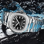 Недорогие Кварцевые часы-Оригинальные бизнес-часы с алюминиевым браслетом модные мужские часы с водонепроницаемостью IPX7 светящийся календарь повседневные кварцевые спортивные часы в коробке