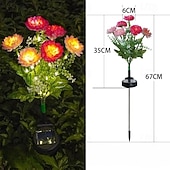 abordables Éclairage au sol-Lampes solaires de jardin, lampe solaire décorative extérieure étanche en forme de fleur, pour jardin, cour, patio, pelouse, décoration extérieure de Noël ou d'Halloween, cadeaux idéaux pour la fête