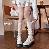 abordables Chaussettes-Femmes Bas Extérieur Bloc de Couleur Polyester Vacances Occasionnel Élastique Chaud 1 Paire