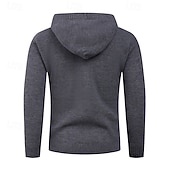 preiswerte Herrenpullover-Herren Pullover Strickpullover Gerippt Stricken Normale Oberteile Knöpfe Gestrickt Einfach Mit Kapuze Mode Basic Urlaub Alltagskleidung Bekleidung Herbst Winter Schwarz Hellgrau S M L
