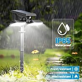cheap Ground Lights-Solar Lights Outdoor PIR Motion 1 Pack, Solar Floodlight, Stay On or Motion Sensor Mode, Dusk to Dawn Security Light, Landscape Spotlights for Garage Fence Driveway Solar Powered