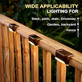 olcso Pathway Lights &amp; Lanterns-napelemes teraszvilágítás kültéri, napelemes oldalsó lámpák, vízálló LED-es lámpa kültéri teraszokhoz, korláthoz, lépcsőkhöz, lépcsőfokokhoz, kerítéshez, udvarhoz és teraszhoz, karácsonyi dekorációs
