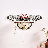 お買い得  彫刻-1個のクリエイティブでシンプルな壁掛けストライプの蝶型ディスプレイスタンド、釘なし、カラフルなクリエイティブな蝶型の壁飾り吊り下げピース組み立て木製手工芸品吊り下げ装飾