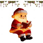 levne vnitřní vánoční osvětlení-Vánoční světla Santa Claus čtou knihu lampa Santa čtou knihu lampa roztomilá osvětlená socha Santa vintage vánoční stolní dekor vintage noční světlo pro vánoční párty domácí dekoraci