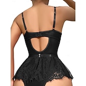 economico Regali-Set Babydoll Lingerie Teddy Bodysuit Collant a Rete con Accessori Donne Lingerie in Rete e Pizzo Elegante Indumento Notturno Adulti Casa Vestire Regalo di San Valentino per Lei