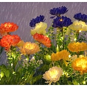 abordables Éclairage au sol-Lampes solaires de jardin, lampe solaire décorative extérieure étanche en forme de fleur, pour jardin, cour, patio, pelouse, décoration extérieure de Noël ou d'Halloween, cadeaux idéaux pour la fête