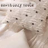 levne Vánoční povlečení-Vánoční povlaky na polštáře s ozdobou na stromeček, měkké plyšové povlaky na polštáře z umělé kožešiny, povlaky na polštáře na vánoční stromeček na svátky, zimní domy, pohovky, postele, verandy,