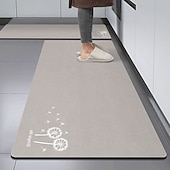 abordables Alfombras de pasillo-Alfombra de cocina de barro de diatomeas para pasillo suave absorbente antideslizante lavable a máquina alfombra larga resistente al aceite estilo moderno y minimalista fácil de limpiar tapete