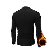 ieftine Tricouri și topuri de alergare-Bărbați Mată Topuri pulover Top din fleece cu strat de bază Lenjerie Termică Toamna iarna Manșon Lung Îmbrăcăminte Atletică Cald Sală de fitness Drumeție Alergat A face exerciţii fizice Yoga Negru