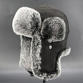 abordables Sombreros de hombre-Hombre Sombrero de Cazador Sombrero Ushanka Sombrero de aviador Gorro con orejeras Sombreros de invierno Negro Color Camello Piel Artificial Estilo retro Acogedor Ropa Cotidiana Noche Color