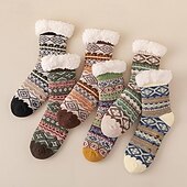 billige Hjem Tøfler-Herresokker med sklisikre tøfler, varme, koselige, lodne vintersokker for menn, myke, tykke og komfortable gavesokker til innendørsbruk