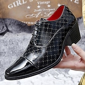 abordables Zapatos Oxford-Zapatos de vestir para hombre de piel sintética roja con detalle de tachuelas: elegantes zapatos de fiesta de Navidad para hombre.
