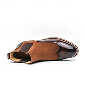 preiswerte Chelsea -Stiefel-Braune Chelsea-Boots aus Kunstleder für Herren – stilvoll und elegant, perfekt für Business Casual, formelle Anlässe und den Alltag.