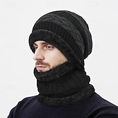 levne Čepice s čepicí-Pánské Čepice Beanie Zimní čepice Kulichy 骷髅头毛线帽 Pletená čepice Černá Námořnická modř Akrylová vlákna Pletený Útulný Denní nošení Jdeme ven Plná / Jednobarevná Teplý