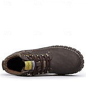 cheap Work Boots-Men's Yellow Faux Leather Work Safety Boots with Shock-Absorbing Sole and Steel-Toe Protection, Durable Construction Boots for Outdoor Labor and Industrial Work