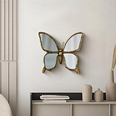 Недорогие Скульптуры-1 шт. - легкая роскошная ретро-состаренная бабочка в форме зеркала, декоративная подвесная деталь, подходит для украшения дома и в качестве реквизита для фотографий на заднем плане стены гостиной.