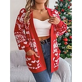 Naisten Neulos Neule Vapaa-aika Pehmeä Joulu poro lumihiutaleet Joustin Avoin etuosa Kudottu Pitkähihainen Tavalliset topit Neuloa ulko- Päivittäin Viikonloppu Valkoinen Rubiini Syksy Talvi halpa Jouluiset neuleet-Naisten Neulos Neule Vapaa-aika Pehmeä Joulu poro lumihiutaleet Joustin Avoin etuosa Kudottu Pitkähihainen Tavalliset topit Neuloa ulko- Päivittäin Viikonloppu Valkoinen Rubiini Syksy Talvi