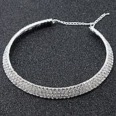 economico Collana da donna-set di gioielli di lusso in argento con strass: collana, bracciale e orecchini con cristalli scintillanti a goccia per donna