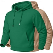 economico Felpa con cappuccio in pile-Per uomo Felpa con cappuccio Felpa con cappuccio in pile Felpa con cappuccio foderata in pile Giallo+Arancione Albicocca + Nero Cammello + Nero Viola + rosa Rosa + blu navy Con Cappuccio Semplice