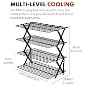 זול מתלי אחסון-מדף קירור מתקפל משודרג בן 3/4 קומות עם עיצוב מתכוונן של 3 מצבים, ניתן לערום, צלייה, בישול וייבוש, מדף קירור תיל לאפייה, עוגיות, עוגה, צלייה וצלייה על האש